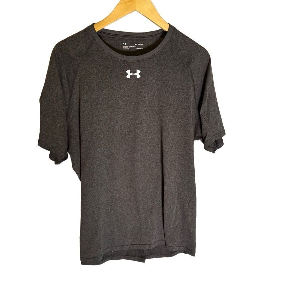 UnderArmour Loose Fit HeatGear T-Shirt Gray Performance Activewear Men’s Size XL